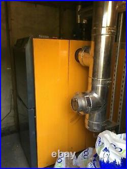 Biomass pellet boiler, Dinak stainless steel flue and buffer tank