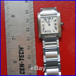 CARTIER 2301 Tank Francais Stainless Steel Watch Sapphire Crystal Men's Medium