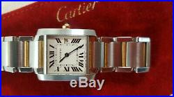 CARTIER LADIES WATCH 2465 TANK FRANCAISE 25mm STAINLESS STEEL & 18K GOLD PRE-O