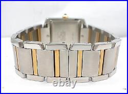 CARTIER Large Tank Francaise Two Tone 18K Yellow Gold & SS Automatic 2302 MINT
