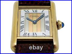 CARTIER Must de Cartier Tank Vermail 925 SM Ladies Quartz Watch 5057001 withBox