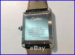 CARTIER Ref. 3515 TANK SOLO XL S/Steel Automatic w Silver Roman Dial & Datel! A+