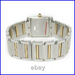 CARTIER TANK FRANCAISE Wrist Watch Quartz Stainless Steel K18 Yellow Gold Used