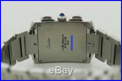 CARTIER Tank Francaise Chronoflex 2303 Stainless steel Chronograph Quartz Watch