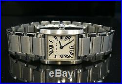 CARTIER Tank Francaise Ladies 2002 Stainless Steel 2384 with Papers Quartz