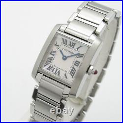 CARTIER Tank Francaise SM Wrist Watch W51028Q3 Quartz Stainless Steel Used Women