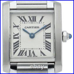 CARTIER Tank Francaise Watch SM W51008Q3 Box Warranty Stainless Steel WomenW