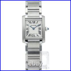 CARTIER Tank Francaise Watch SM W51008Q3 Box Warranty Stainless Steel WomenW