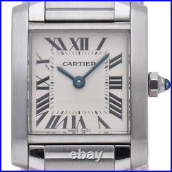 CARTIER Tank Francaise Watch SM W51008Q3 Repair Book Case Stainless Steel Wo