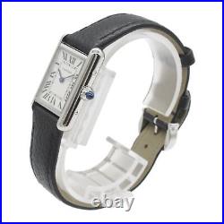 CARTIER Tank Must SM Watch WSTA0042 Silver Dial Quartz Stainless Steel Leather