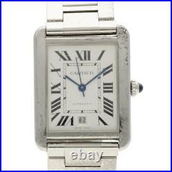 CARTIER Tank Solo XL W5200028 Date Silver Dial Automatic Men's Watch Used