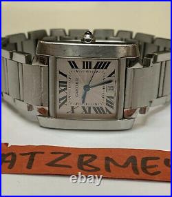 Cartier 2302 Tank Francaise Automatic Steel Date 28mm Swiss Watch