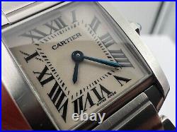 Cartier 2384 Tank Francaise Ladies All Stainless Steel Quartz Cal 057 20 mm