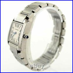 Cartier 2384 Tank Francaise White Dial Quartz Stainless Steel Ladies Wristwatch