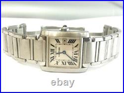 Cartier Authentic Tank Francaise Stainless Steel Medium Watch 2465
