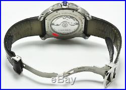 Cartier Calibre de Mans Watch Auto Leather W7100037 White Dial 42mm Box Paper
