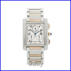 Cartier Chronoreflex Tank Francaise Watch 2303 Or W51004q4 28mm W4152