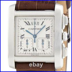 Cartier Francaise Chronograph Tank Mens Stainless Steel 2531