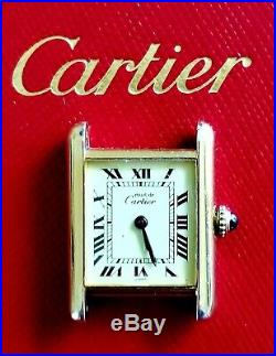 Cartier Manual Mechanical 20mm x 28mm Must de Tank Gold Plate On Sterling Silver