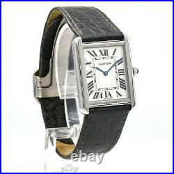 Cartier Men's Tank Solo 3169 Watch Stainless Steel Large Model With Box