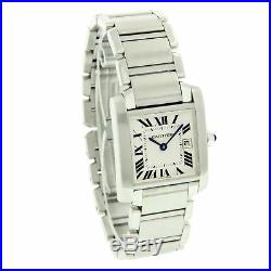 Cartier Mens Tank Francaise W51002Q3 Stainless Steel 28mmx32mm Pre-Owned
