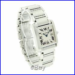 Cartier Mens Tank Francaise W51002Q3 Stainless Steel 28mmx32mm Pre-Owned