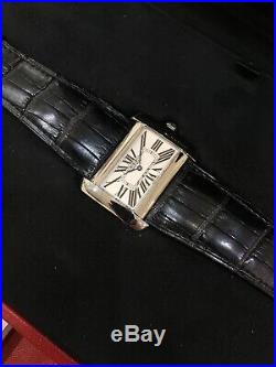 Cartier Stainless Steel Tank Divan XL Watch EXCELLENT CONDITION #2600 Box/Papers