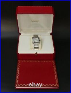 Cartier Stainless Steel Tank Francaise Automatic Date Adjust Movement Boxed Gwo