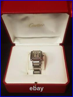 Cartier Swiss made Tank Francaise watch, Stainless Steel with Sapphire Crystal