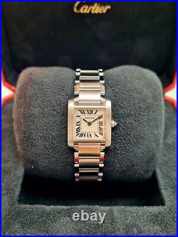 Cartier Tank 2300 20mm white dial roman numerals stainless steel 368