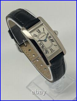 Cartier Tank Américaine 18ct White Gold Ladies Watch Quartz 22mm Ivory Dial 2489