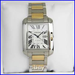 Cartier Tank Anglaise Large 18k Yellow Gold Stainless Steel 3511 W5310007 Gents