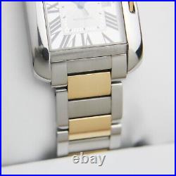 Cartier Tank Anglaise Large 18k Yellow Gold Stainless Steel 3511 W5310007 Gents