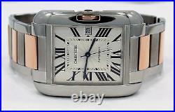 Cartier Tank Anglaise XL Size 18K Rose Gold & SS 3507 Watch MINT CONDITION