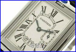 Cartier Tank Basculante MM White Dial Boys Size Quartz Watch