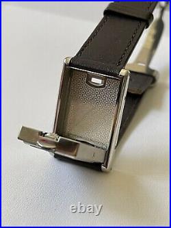 Cartier Tank Basculante Reverso Stainless Steel Watch Blue Dial Ref 2405
