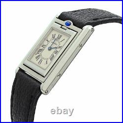 Cartier Tank Basculante Steel Reversible Case Quartz Ladies Watch W1011158