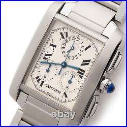 Cartier Tank Chronoflex Stainless Steel Watch W51001q3 W010759