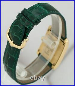 Cartier Tank Francaise 1821 Roman 18K Yellow Gold 25mm Leather Quartz Watch