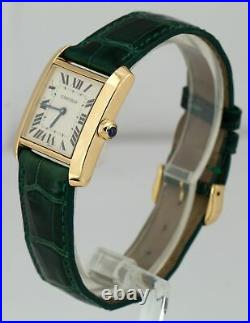 Cartier Tank Francaise 1821 Roman 18K Yellow Gold 25mm Leather Quartz Watch