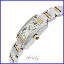 Cartier Tank Francaise 18k Gold Steel White Roman Dial ladies Watch W51012Q4