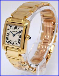 Cartier Tank Francaise 18k Yellow Gold Silver Dial Ladies Quartz Watch 1820