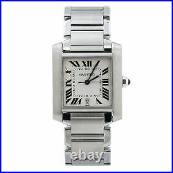 Cartier Tank Francaise 2302 Automatic Stainless-Steel 28mm Mens Watch