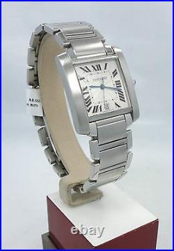 Cartier Tank Francaise 2302 Large Automatic Stainless Steel Mint Condition