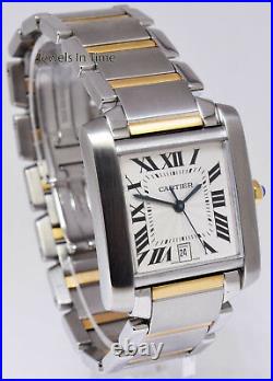 Cartier Tank Francaise 2302 Large Steel & 18K Gold Automatic Watch W51005Q4