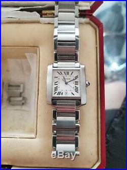 Cartier Tank Francaise 2302 Men's/Unisex Automatic Stainless Steel Box & Papers