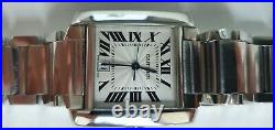 Cartier Tank Francaise 2302 Stainless Steel Automatic Roman Guilloche Dial