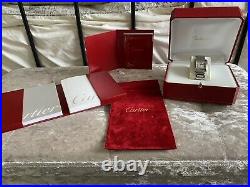 Cartier Tank Francaise 2302 Stainless Steel Automatic Watch Box + Papers Vgc