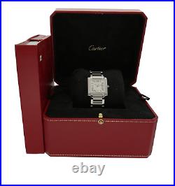 Cartier Tank Francaise 2302 Steel Watch 28mm Case Ivory Dial / 18.5cm Strap