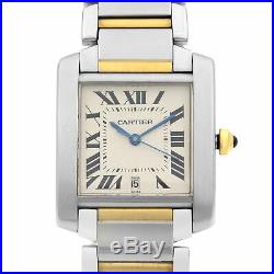 Cartier Tank Francaise 2302 Two Tone Silver Dial Automatic Mens Watch W51005Q4